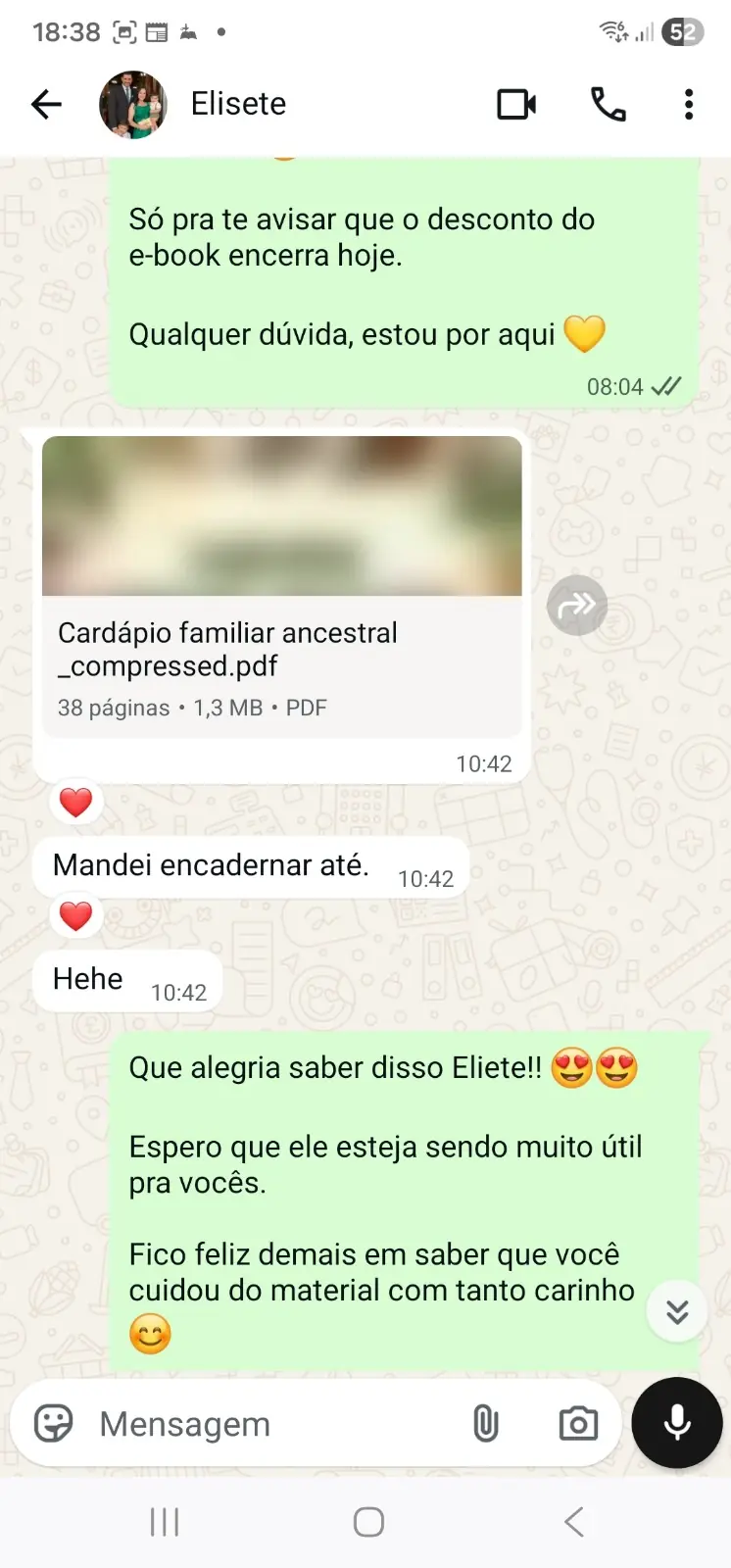 Depoimento de Elisete sobre o trabalho da Aline Moriano